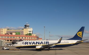 A Ryanair plane, not flying, yesterday, or anytime soon.