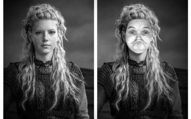 Left, the TV Lagertha – Right. The real Lagertha.
